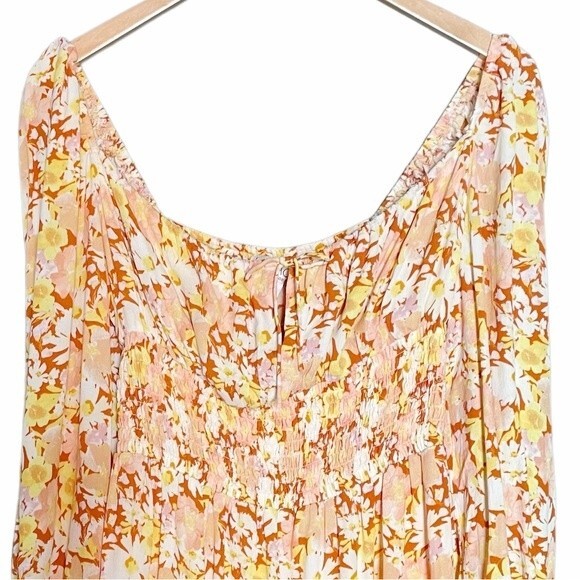 NWT L*Space Cassidy Long Sleeve Flowy Peasant Dress Yellow Floral Small NEW - Picture 6 of 12